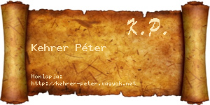 Kehrer Péter névjegykártya