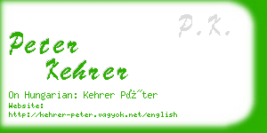 peter kehrer business card